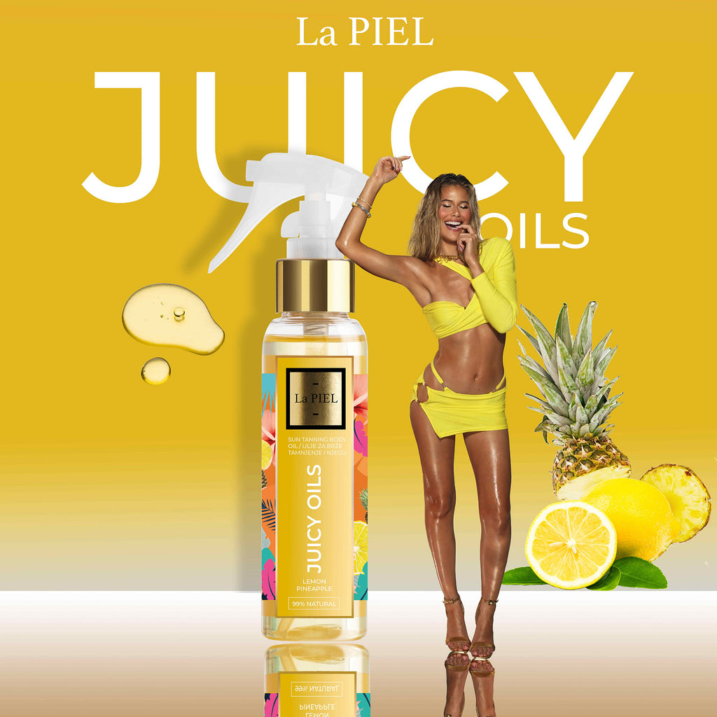 Natural suntan oil - La PIEL Juicy Oils Lemon/pineapple