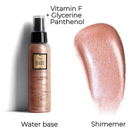 Ingredients Glow BABE Pink Shiny Water For Face And Body Natural Cosmetics Brand La Piel