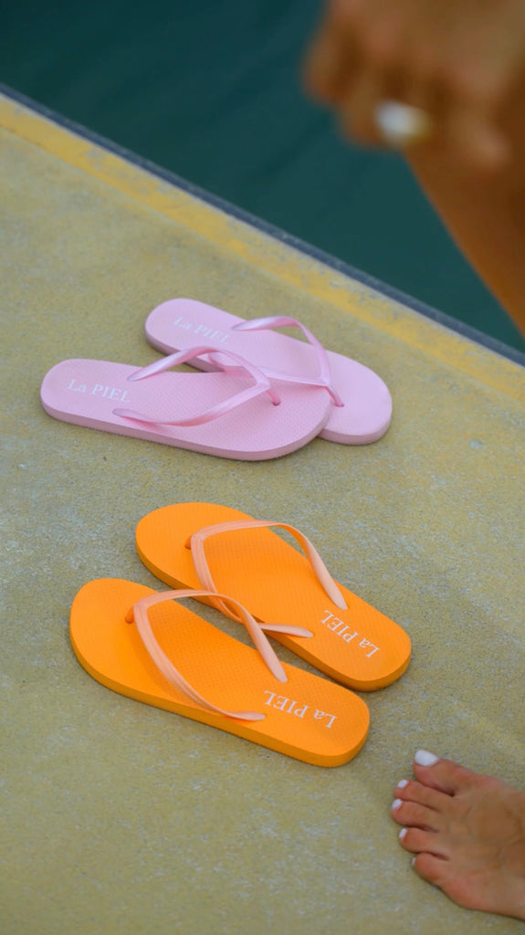 Soft and Durable Pink Flip-flops - La PIEL