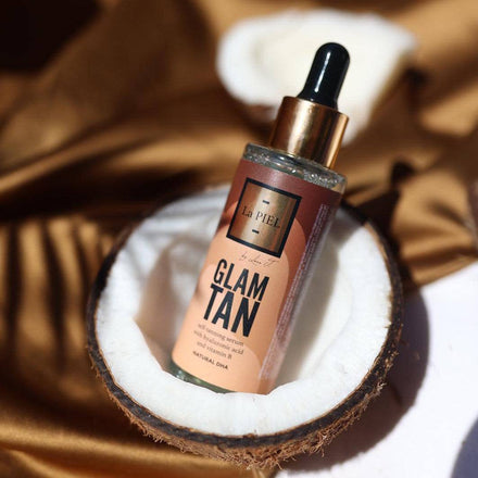 Hijaluronski Serum Za Lice Za Samotamnjenje Lica S Vitaminom i Hijaluronskom Kiselinom La PIEL Glam Tan Prirodna Kozmetika