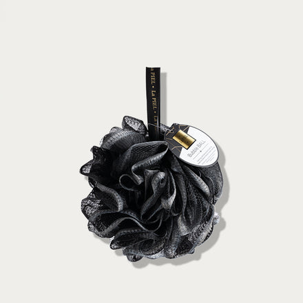 La PIEL Black Shower Pouf Product Shot