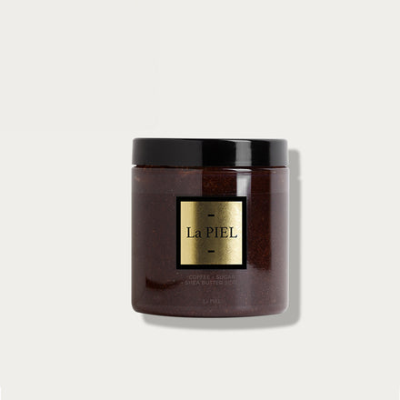 La PIEL Coffee Babe Body Scrub Jar Product Shot