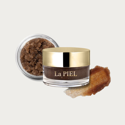 La PIEL Coffee Jaffa Lip Scrub Open Jar