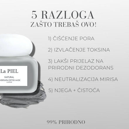 La PIEL Detox Underarm Mask Five Benefits Infographic