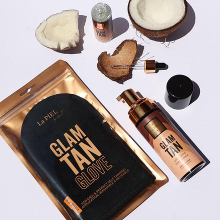 La PIEL Glam Tan Self Tanning Mousse Serum And Mitt Set