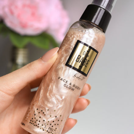 La PIEL Glow Babe Pink Bronze Shimmering Body Mist Bottle In Hand