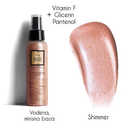 La PIEL Glow Babe Pink Shimmer Body Mist And Swatch