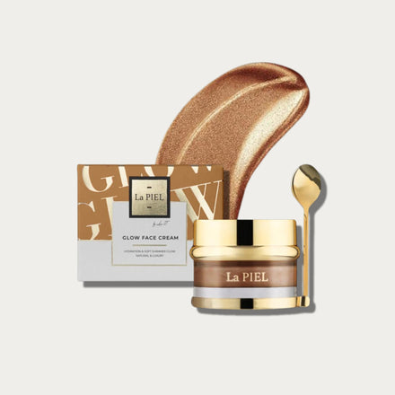 La PIEL Glow Bronze Face Cream Box Jar And Swatch