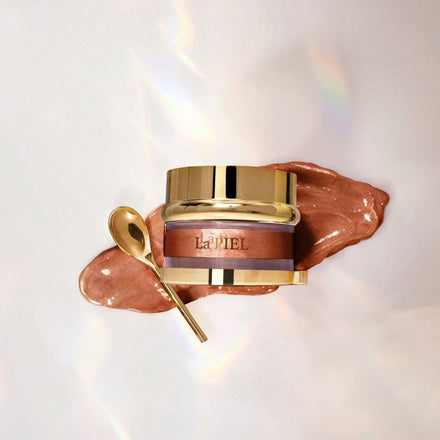 La PIEL Glow Bronze Face Cream Jar Bronze Texture Display