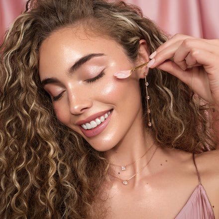 La PIEL Glow Face Cream Model Application Cheek
