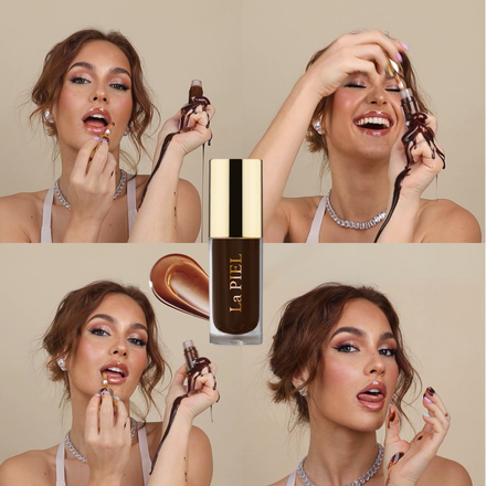 La PIEL Juicy Lips Caramela Brown Lip Oil Collage