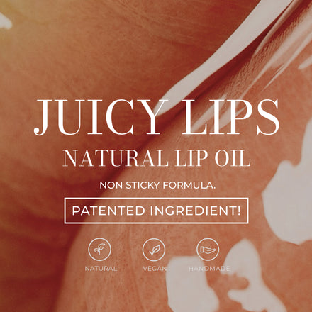La PIEL Juicy Lips Caramela Natural Lip Oil Benefits Card