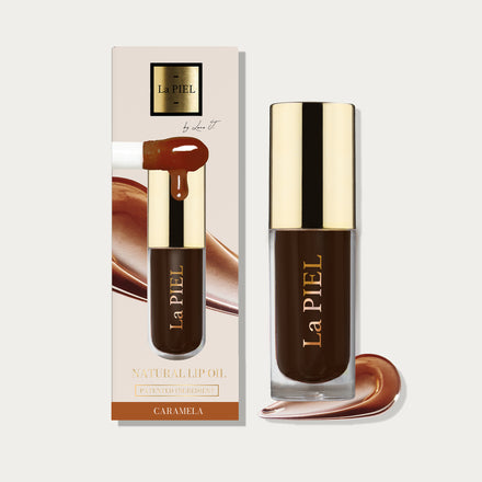 La PIEL Juicy Lips Caramela Natural Lip Oil Bottle And Box