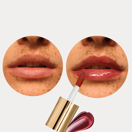 La PIEL Juicy Lips Cherry Before After Lips
