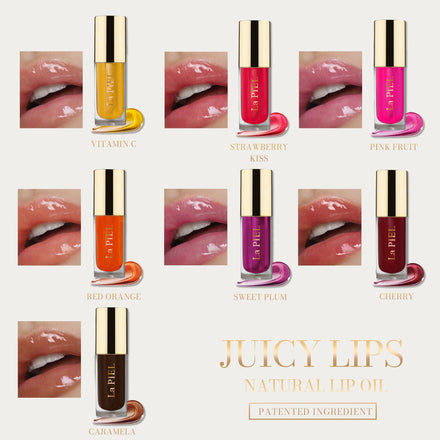 La PIEL Juicy Lips Natural Lip Oil All Shades Lips And Bottles