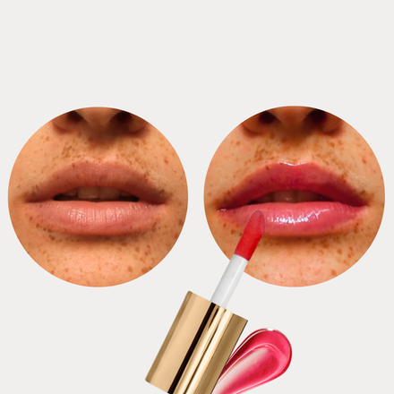 La PIEL Juicy Lips Pink Fruit Before After Lips
