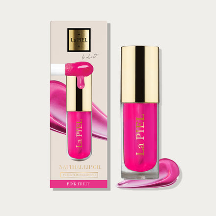 La PIEL Juicy Lips Pink Fruit Natural Lip Oil Bottle And Box