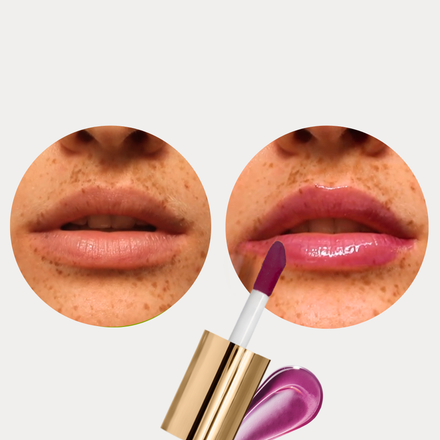 La PIEL Juicy Lips Sweet Plum Before After Lips