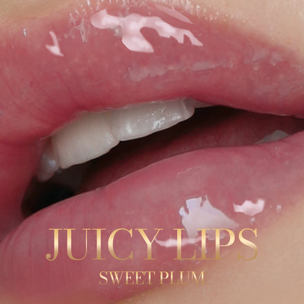 La PIEL Juicy Lips Sweet Plum Natural Lip Oil Glossy Lips Closeup