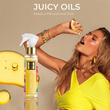 La PIEL Juicy Oils Lemon Tanning Oil Model