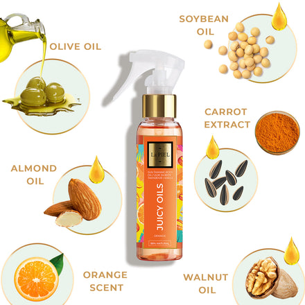 La PIEL Juicy Oils Orange Sun Tanning Oil Ingredients Infographic