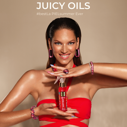 La PIEL Juicy Oils Tanning Oil Model Red Swimsuit