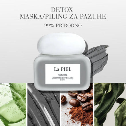 La PIEL Natural Detox Underarm Mask Scrub With Aloe Coffee And Activated Charcoal