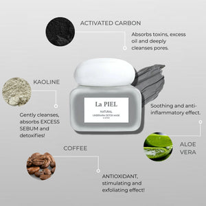 La PIEL Natural Detox Underarm Mask with Activated Charcoal, Kaolin, Coffee and Aloe Vera