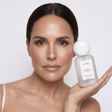 La PIEL Powder Skin Deodorant Model Holding Product
