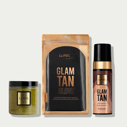 La PIEL Prep Glam Body Care And Self Tanning Set