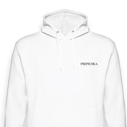 La PIEL Prepichka White Hoodie Front Product Shot