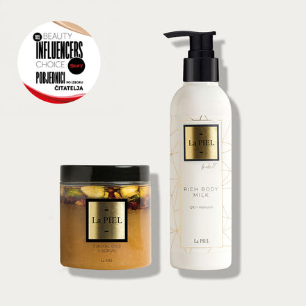 La PIEL Royal Oils Scrub And Rich Body Milk Award Card