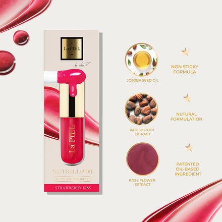 La PIEL Strawberry Lip Gloss Benefits Infographic