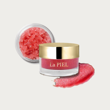 La PIEL Strawberry Lip Scrub Product Open Jar