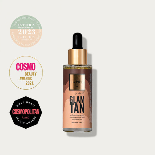 Self-tanning face serum with hyaluronic acid