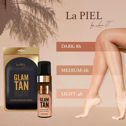 Self Tanning Body Mousse For Daker Skin In Few Hours And Free Glove For Easier Application La Piel Natural Skincare