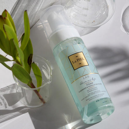 La PIEL Lab Foam Cleanser Bottle Lifestyle