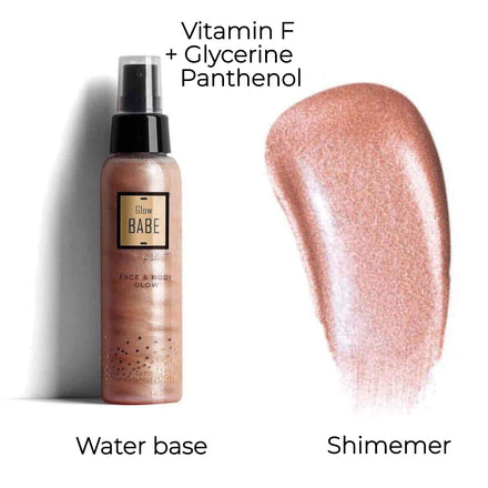 Ingredients Glow BABE Pink Shiny Water For Face And Body Natural Cosmetics Brand La Piel 